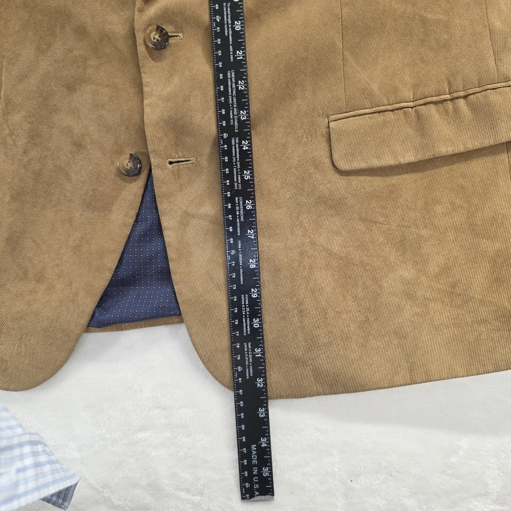 Chaps Mens Tan Brown Corduroy Blazer Sport Coat 50R Regular Fit 2 Button 1041